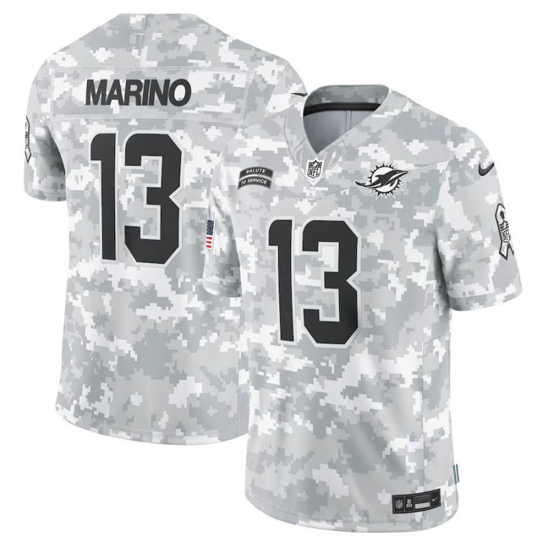 Men Miami Dolphins #13 Marino Nike Arctic Camo 2024 Salute to Service Limited NFL Jersey